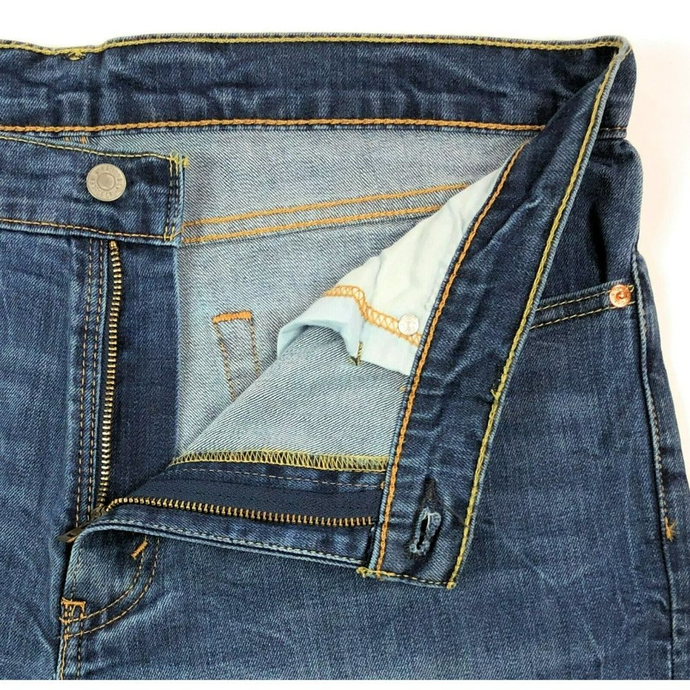 Levis 511 Slim Fit Tapered Leg Mens 36x34 Blue Jeans Distressed Denim Red Tab - Picture 5 of 12
